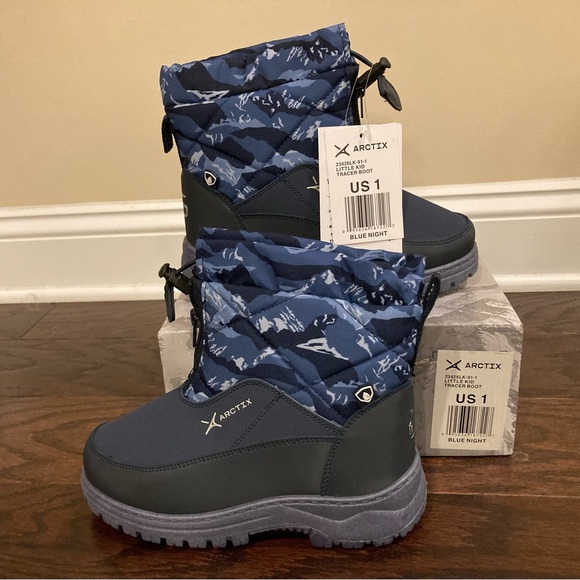 NIB Arctix Little Kid’s Size 1 Tracer Winter Rain Snow Boot In Blue Night - Picture 1 of 6